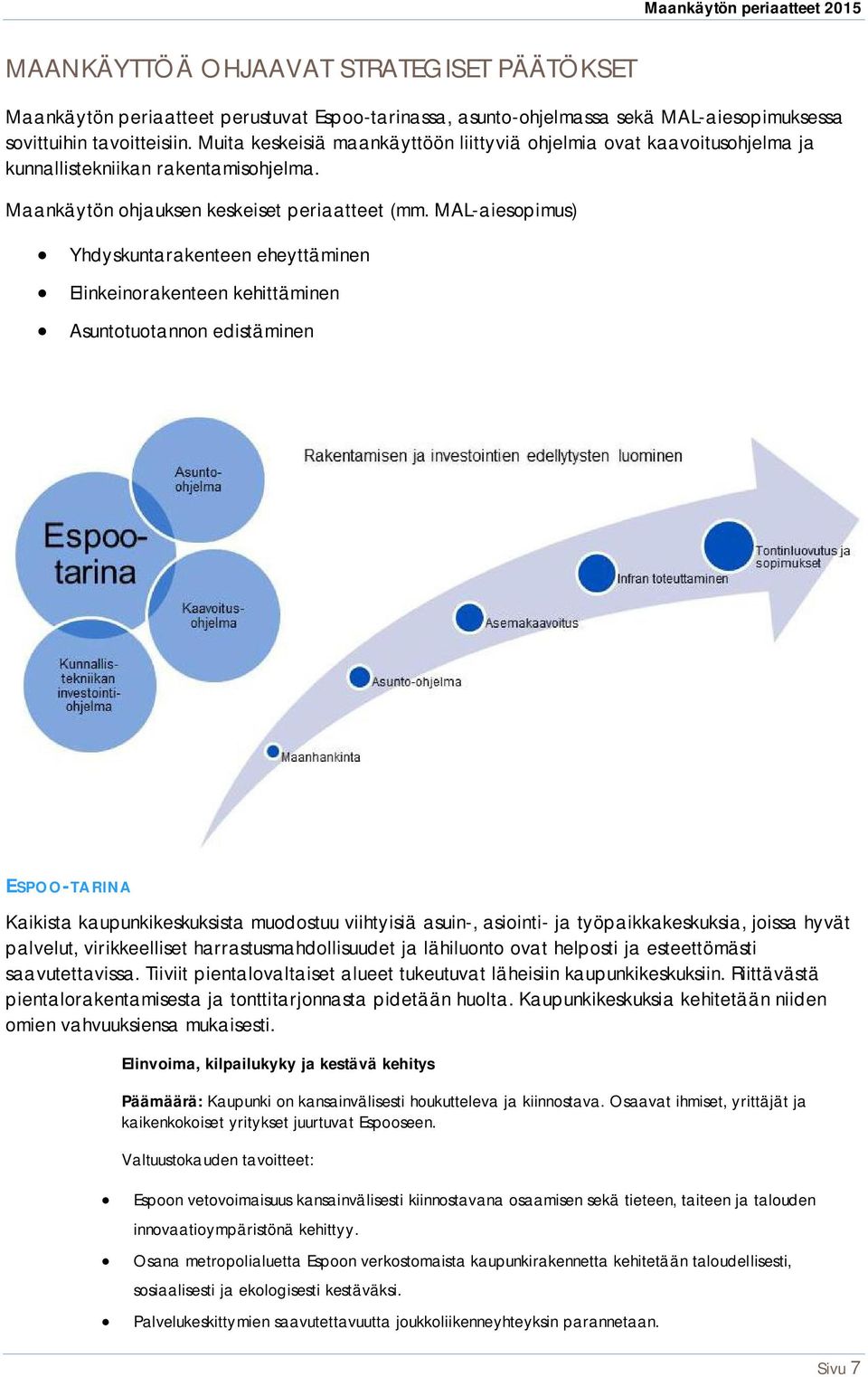 MAL-aiesopimus) Yhdyskuntarakenteen eheyttäminen Elinkeinorakenteen kehittäminen Asuntotuotannon edistäminen ESPOO-TARINA Kaikista kaupunkikeskuksista muodostuu viihtyisiä asuin-, asiointi- ja
