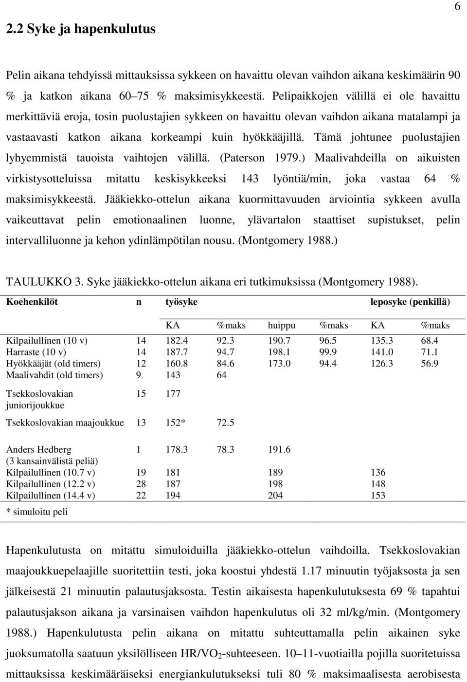 Tämä johtunee puolustajien lyhyemmistä tauoista vaihtojen välillä. (Paterson 1979.