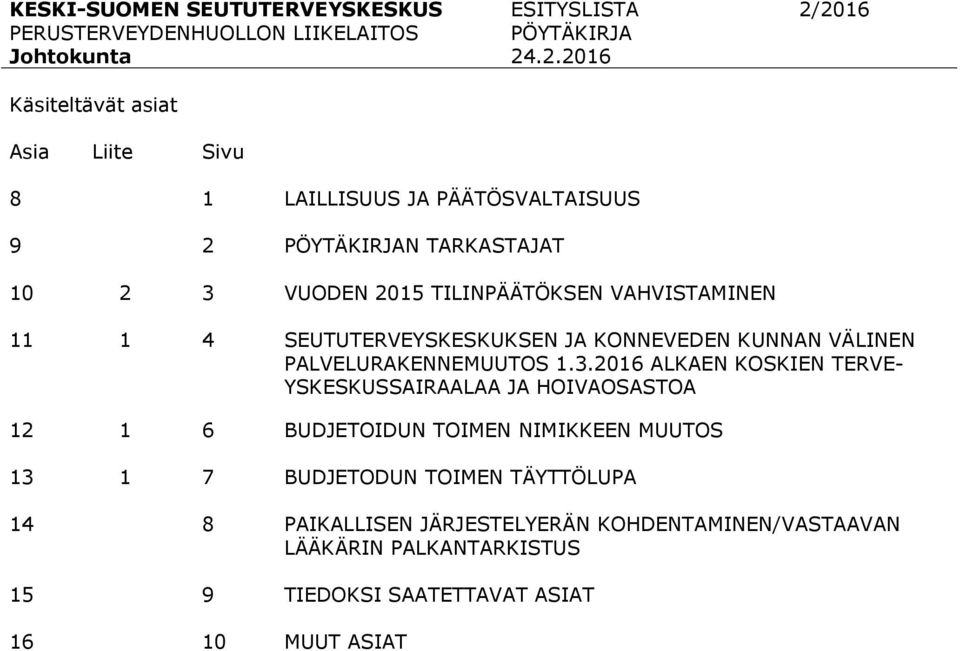 SEUTUTERVEYSKESKUKSEN JA KONNEVEDEN KUNNAN VÄLINEN PALVELURAKENNEMUUTOS 1.3.