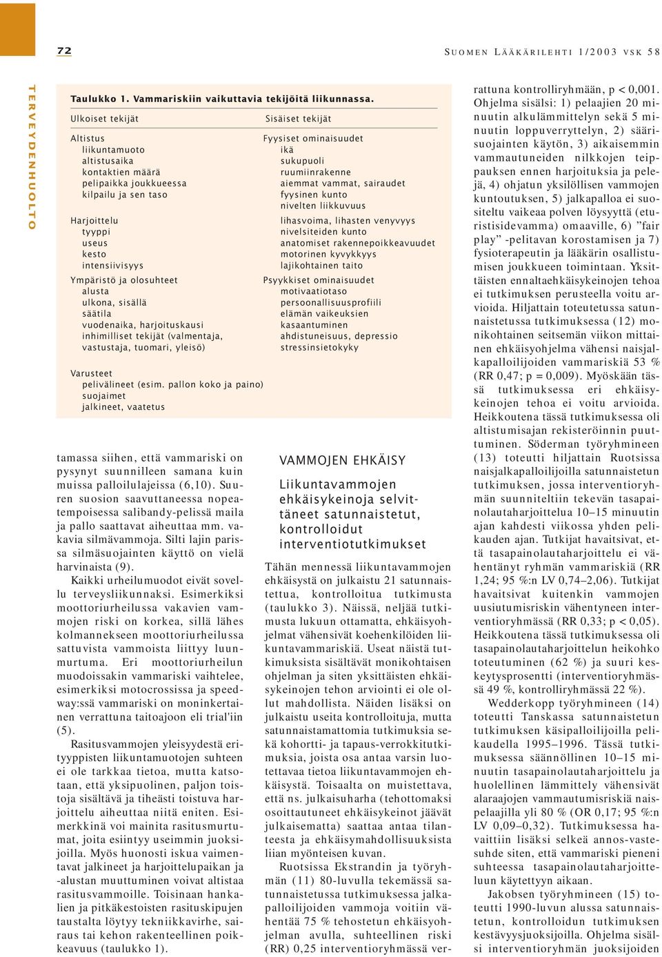 sisällä säätila vuodenaika, harjoituskausi inhimilliset tekijät (valmentaja, vastustaja, tuomari, yleisö) Varusteet pelivälineet (esim.