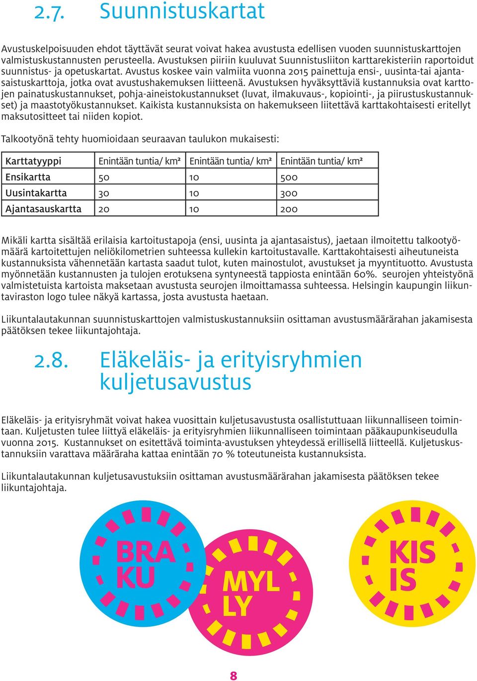 Avustus koskee vain valmiita vuonna 2015 painettuja ensi-, uusinta-tai ajantasaistuskarttoja, jotka ovat avustushakemuksen liitteenä.