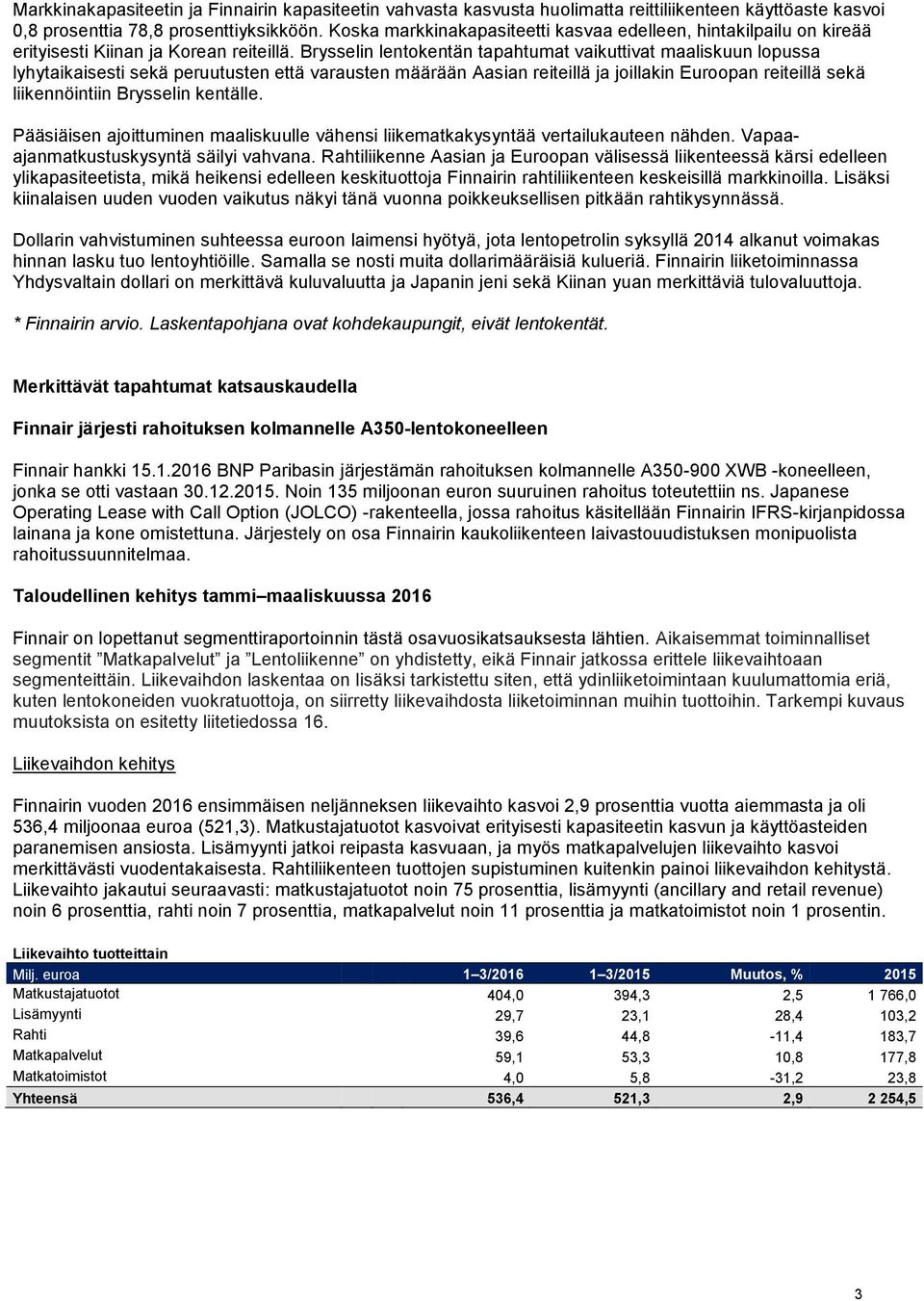 Brysselin lentokentän tapahtumat vaikuttivat maaliskuun lopussa lyhytaikaisesti sekä peruutusten että varausten määrään Aasian reiteillä ja joillakin Euroopan reiteillä sekä liikennöintiin Brysselin