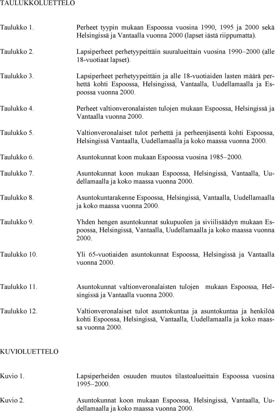 Lapsiperheet perhetyypeittäin suuralueittain vuosina 1990 2000 (alle 18-vuotiaat lapset).