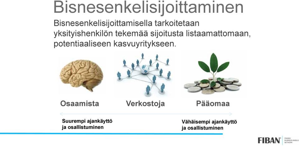 listaamattomaan, potentiaaliseen kasvuyritykseen.