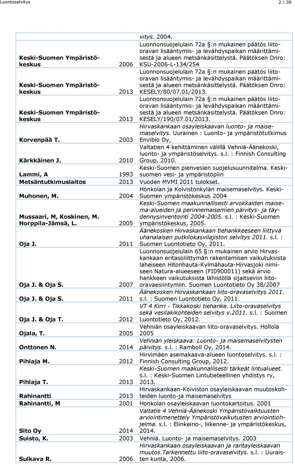 Päätöksen Dnro: KESELY/80/07.01/2013.