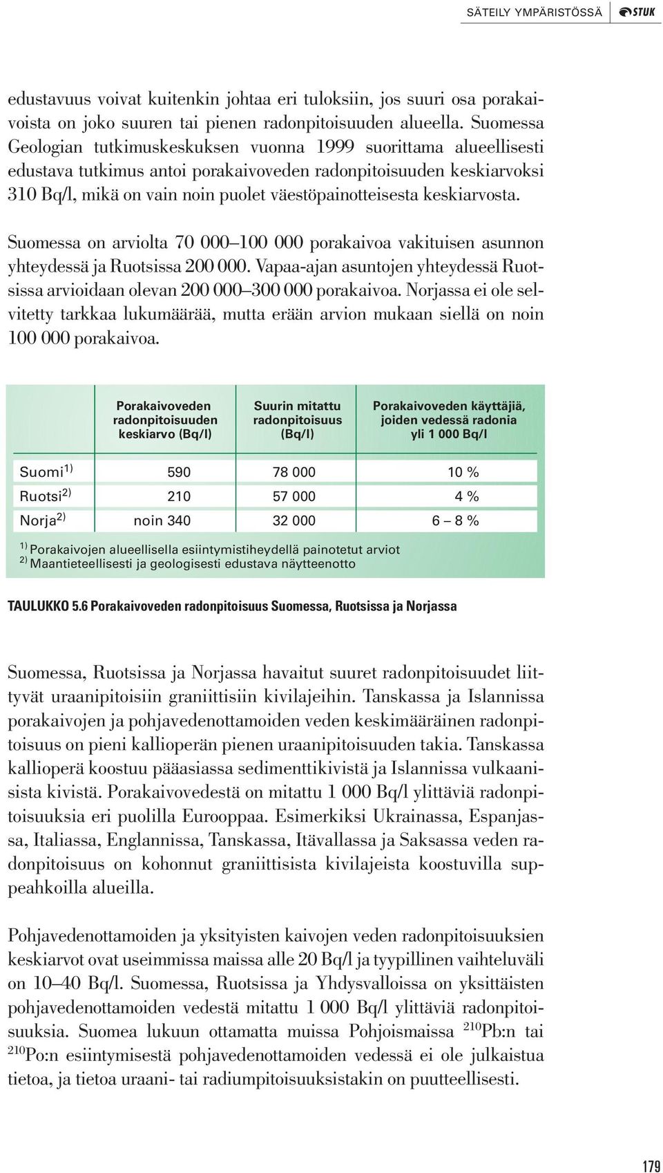 keskiarvosta. Suomessa on arviolta 70 000 100 000 porakaivoa vakituisen asunnon yhteydessä ja Ruotsissa 200 000. Vapaa-ajan asuntojen yhteydessä Ruotsissa arvioidaan olevan 200 000 300 000 porakaivoa.
