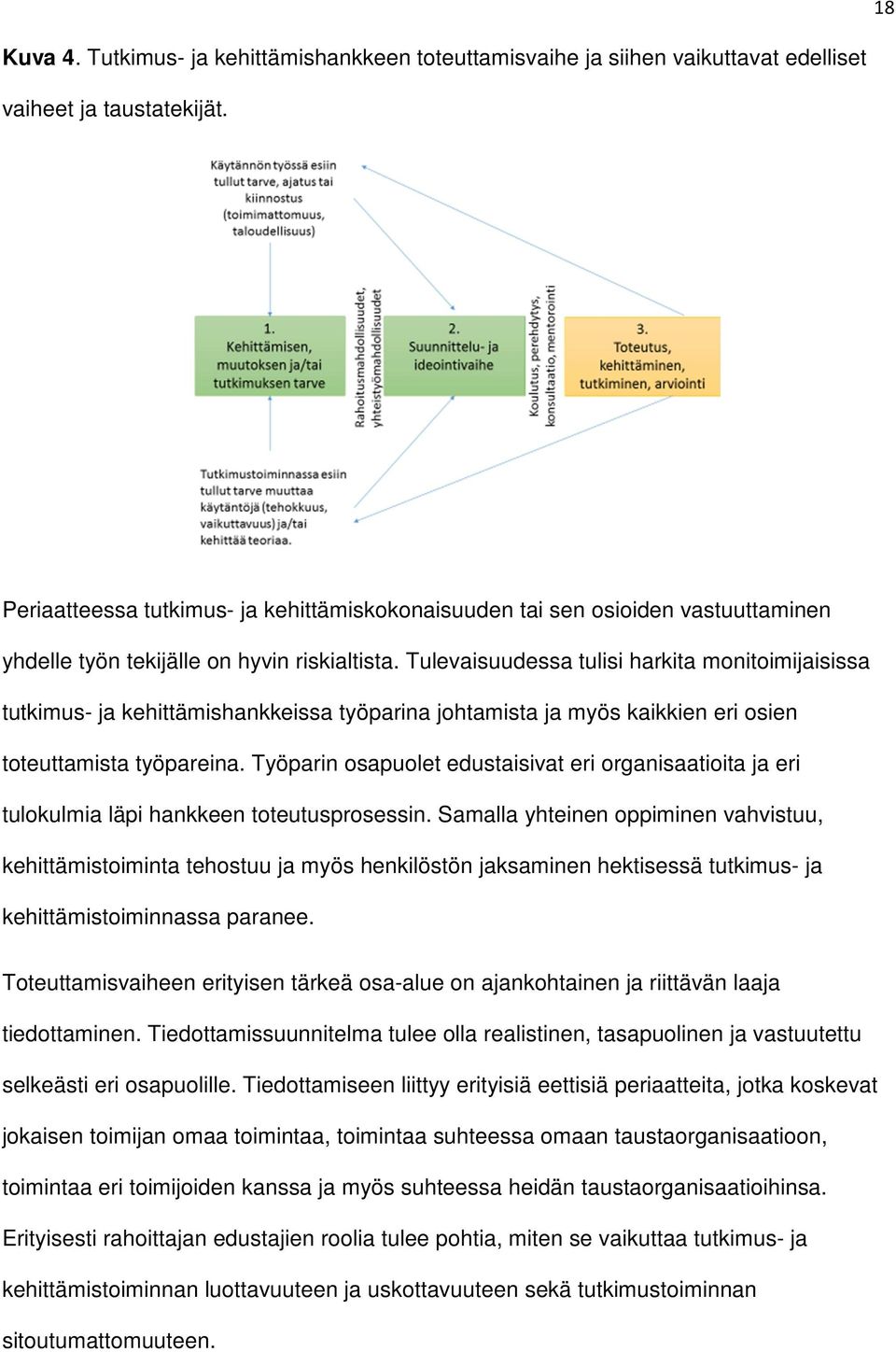 Tulevaisuudessa tulisi harkita monitoimijaisissa tutkimus- ja kehittämishankkeissa työparina johtamista ja myös kaikkien eri osien toteuttamista työpareina.