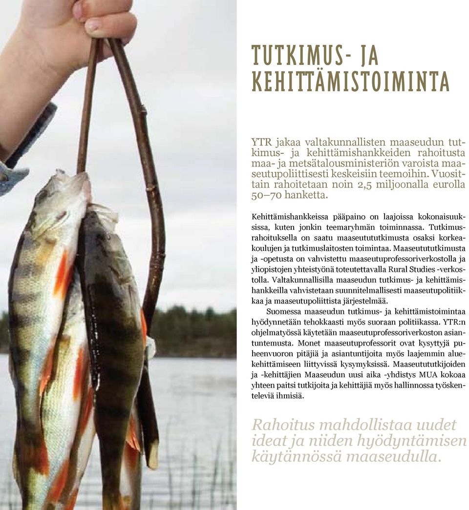 Tutkimusrahoituksella on saatu maaseutututkimusta osaksi korkeakoulujen ja tutkimuslaitosten toimintaa.