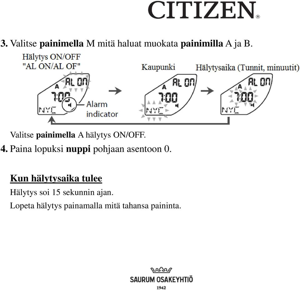 Paina lopuksi nuppi pohjaan asentoon 0.