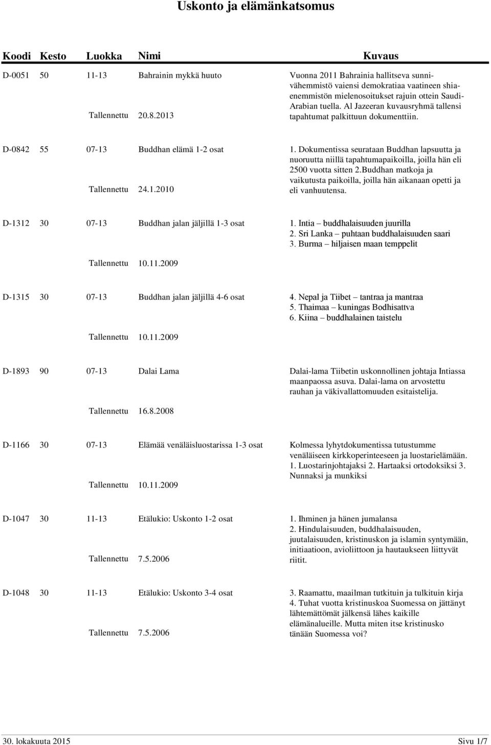 Al Jazeeran kuvausryhmä tallensi tapahtumat palkittuun dokumenttiin. D-0842 55 07-13 Buddhan elämä 1-2 t 24.1.2010 1.