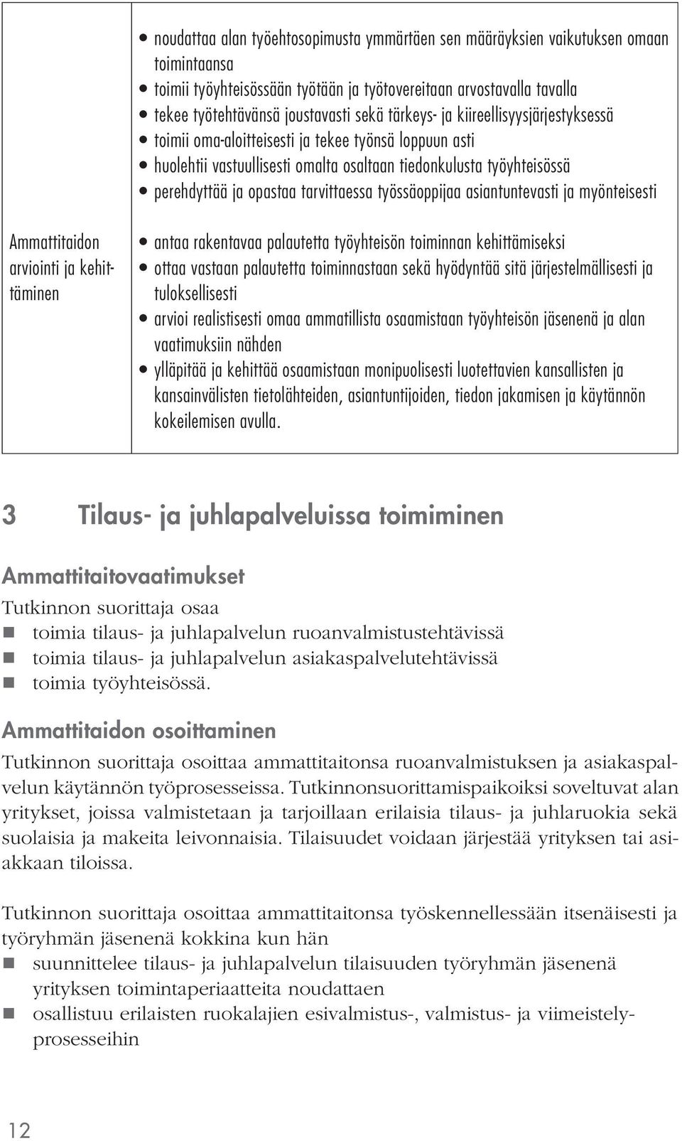 työssäoppijaa asiantuntevasti ja myönteisesti Ammattitaidon arviointi ja kehittäminen antaa rakentavaa palautetta työyhteisön toiminnan kehittämiseksi ottaa vastaan palautetta toiminnastaan sekä