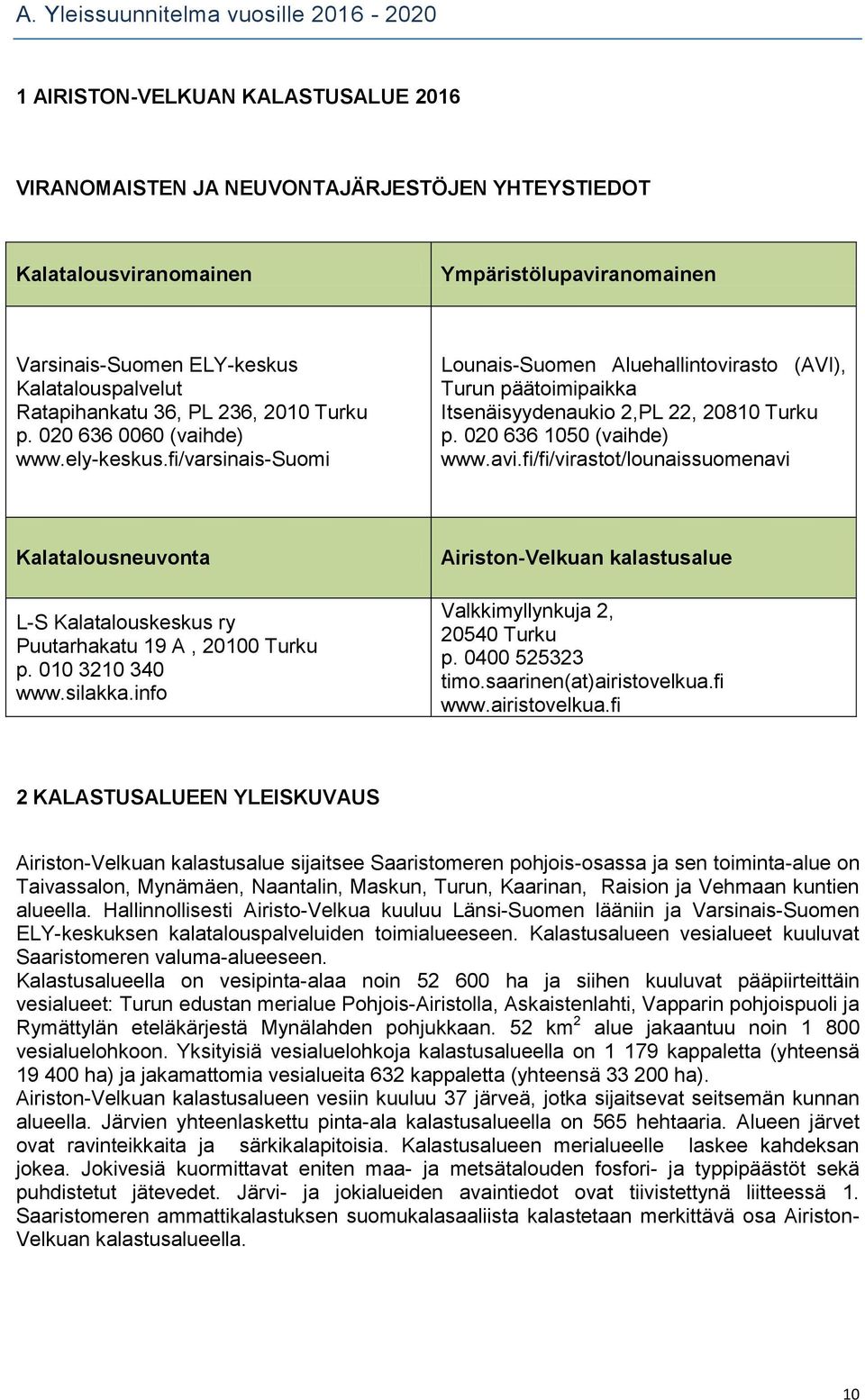 fi/varsinais-suomi Lounais-Suomen Aluehallintovirasto (AVI), Turun päätoimipaikka Itsenäisyydenaukio 2,PL 22, 20810 Turku p. 020 636 1050 (vaihde) www.avi.