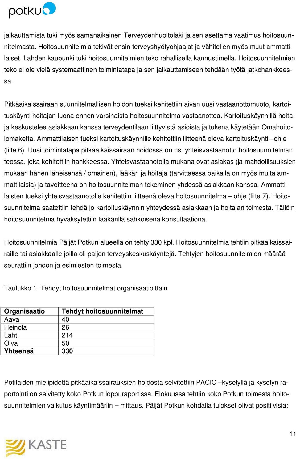 Pitkäaikaissairaan suunnitelmallisen hoidon tueksi kehitettiin aivan uusi vastaanottomuoto, kartoituskäynti hoitajan luona ennen varsinaista hoitosuunnitelma vastaanottoa.