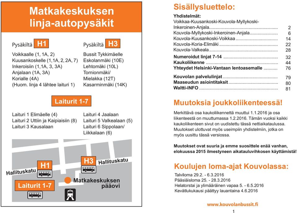 .. -Valkeala... Numeroidut linjat -1... Kaukoliikenne... Yhteydet Helsinki-Vantaan lentoasemalle... n palvelulinjat... Maaseudun asiointitaksit... Waltti-NFO.