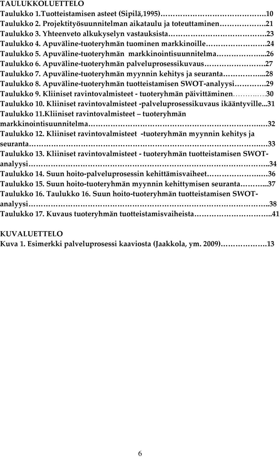 Apuväline-tuoteryhmän myynnin kehitys ja seuranta...28 Taulukko 8. Apuväline-tuoteryhmän tuotteistamisen SWOT-analyysi.29 Taulukko 9. Kliiniset ravintovalmisteet - tuoteryhmän päivittäminen.