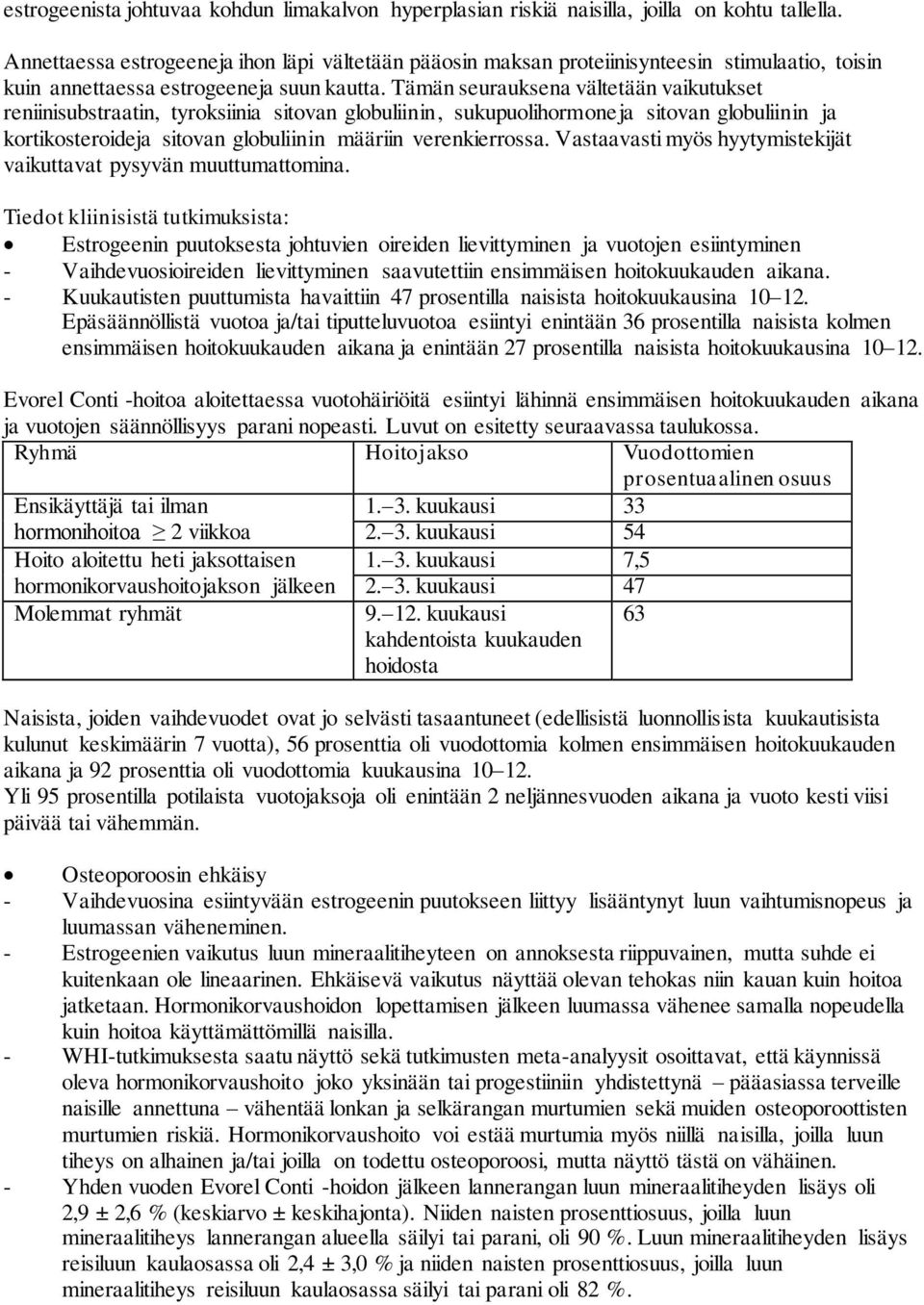 Tämän seurauksena vältetään vaikutukset reniinisubstraatin, tyroksiinia sitovan globuliinin, sukupuolihormoneja sitovan globuliinin ja kortikosteroideja sitovan globuliinin määriin verenkierrossa.