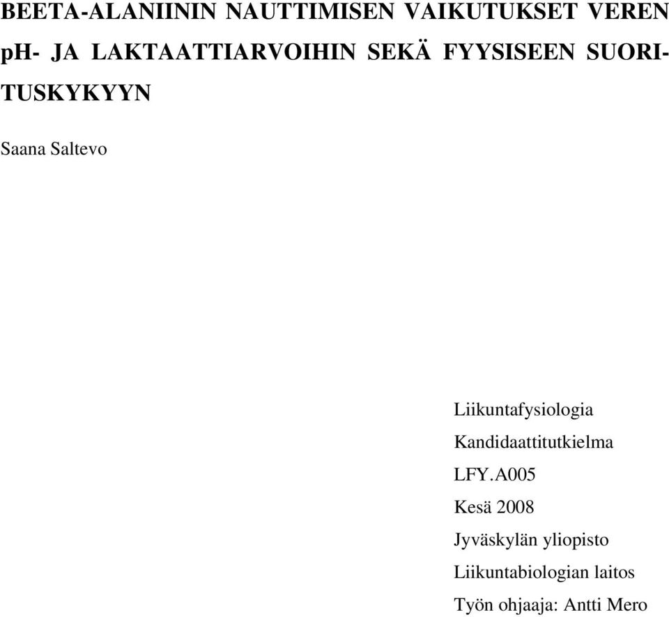 Saltevo Liikuntafysiologia Kandidaattitutkielma LFY.