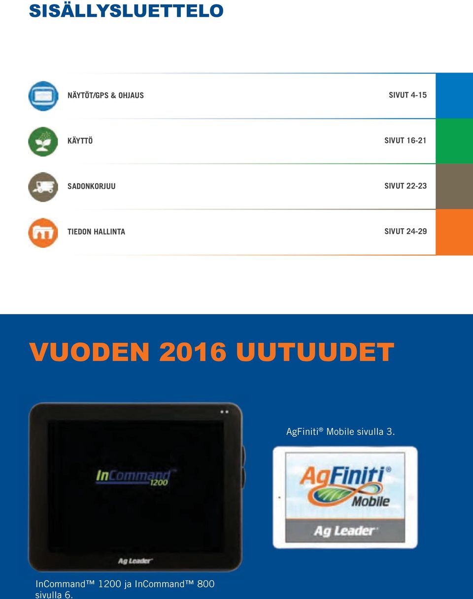 VUODEN 2016 UUTUUDET AgFiniti Mobile sivulla 3.