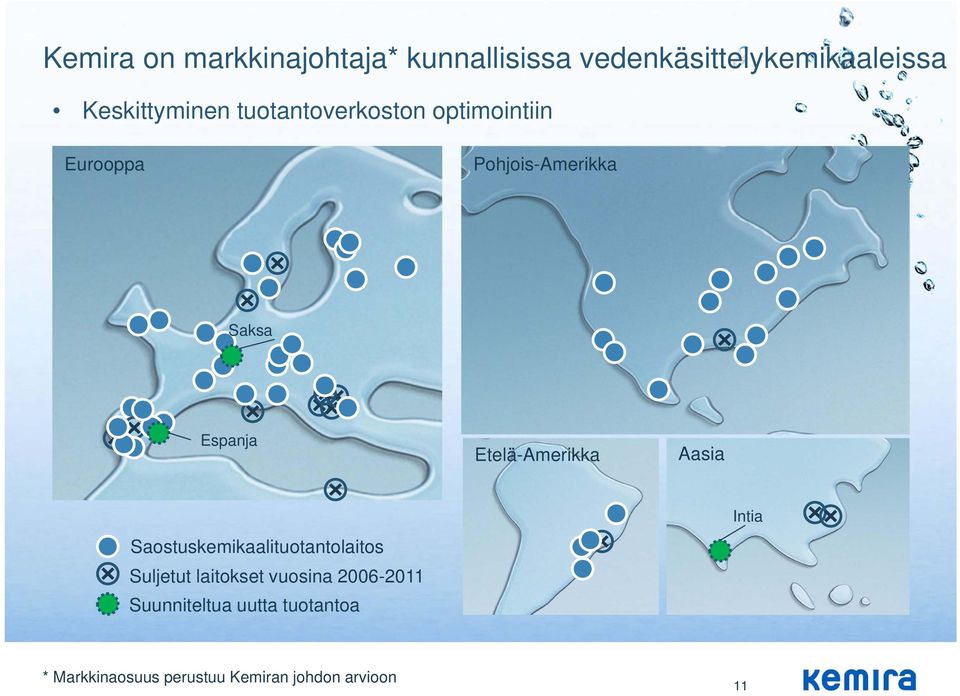 Espanja Etelä-Amerikka Aasia Saostuskemikaalituotantolaitos Suljetut laitokset