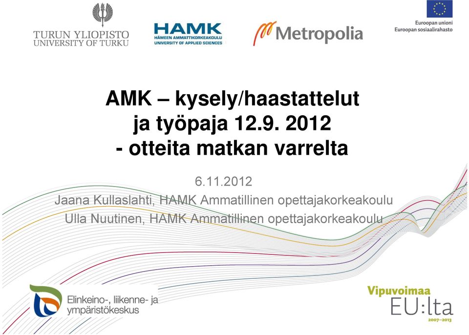 2012 Jaana Kullaslahti, HAMK Ammatillinen