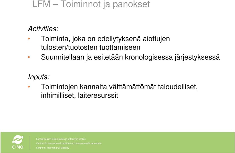 Suunnitellaan ja esitetään kronologisessa järjestyksessä