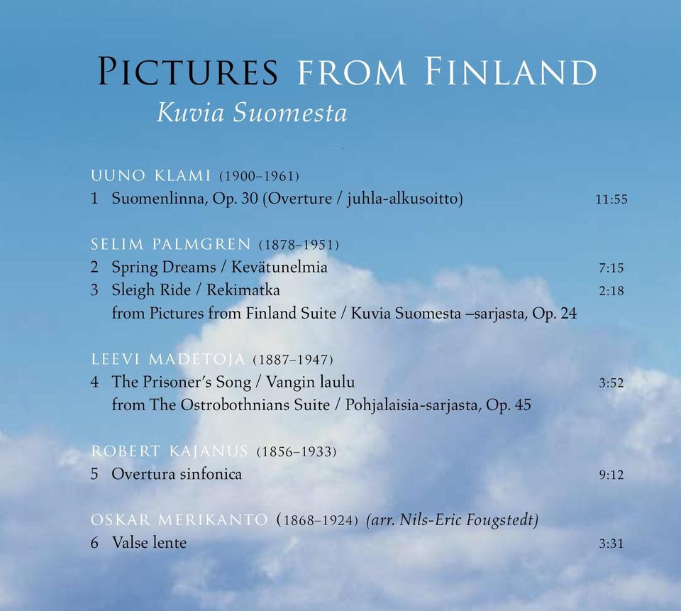 from Pictures from Finland Suite / Kuvia Suomesta sarjasta, Op.