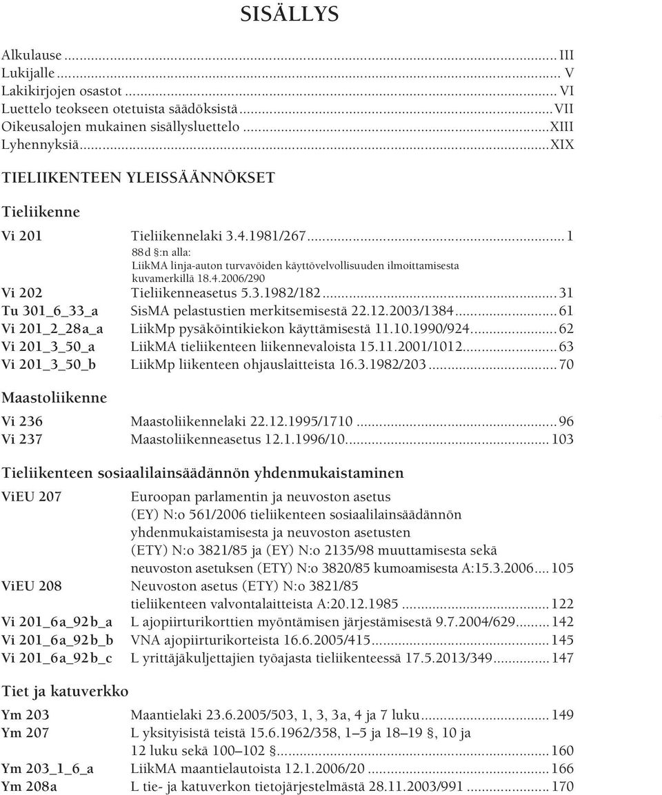 3.1982/182...31 Tu 301_6_33_a SisMA pelastustien merkitsemisestä 22.12.2003/1384...61 Vi 201_2_28a_a LiikMp pysäköintikiekon käyttämisestä 11.10.1990/924.