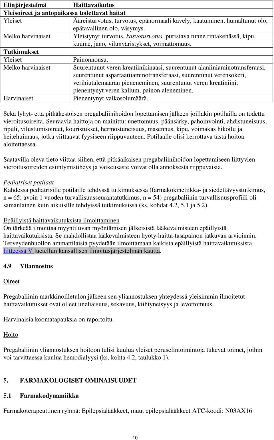 Melko harvinaiset Suurentunut veren kreatiinikinaasi, suurentunut alaniiniaminotransferaasi, suurentunut aspartaattiaminotransferaasi, suurentunut verensokeri, verihiutalemäärän pieneneminen,