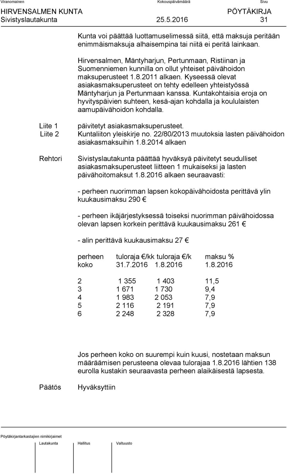 Kyseessä olevat asiakasmaksuperusteet on tehty edelleen yhteistyössä Mäntyharjun ja Pertunmaan kanssa.