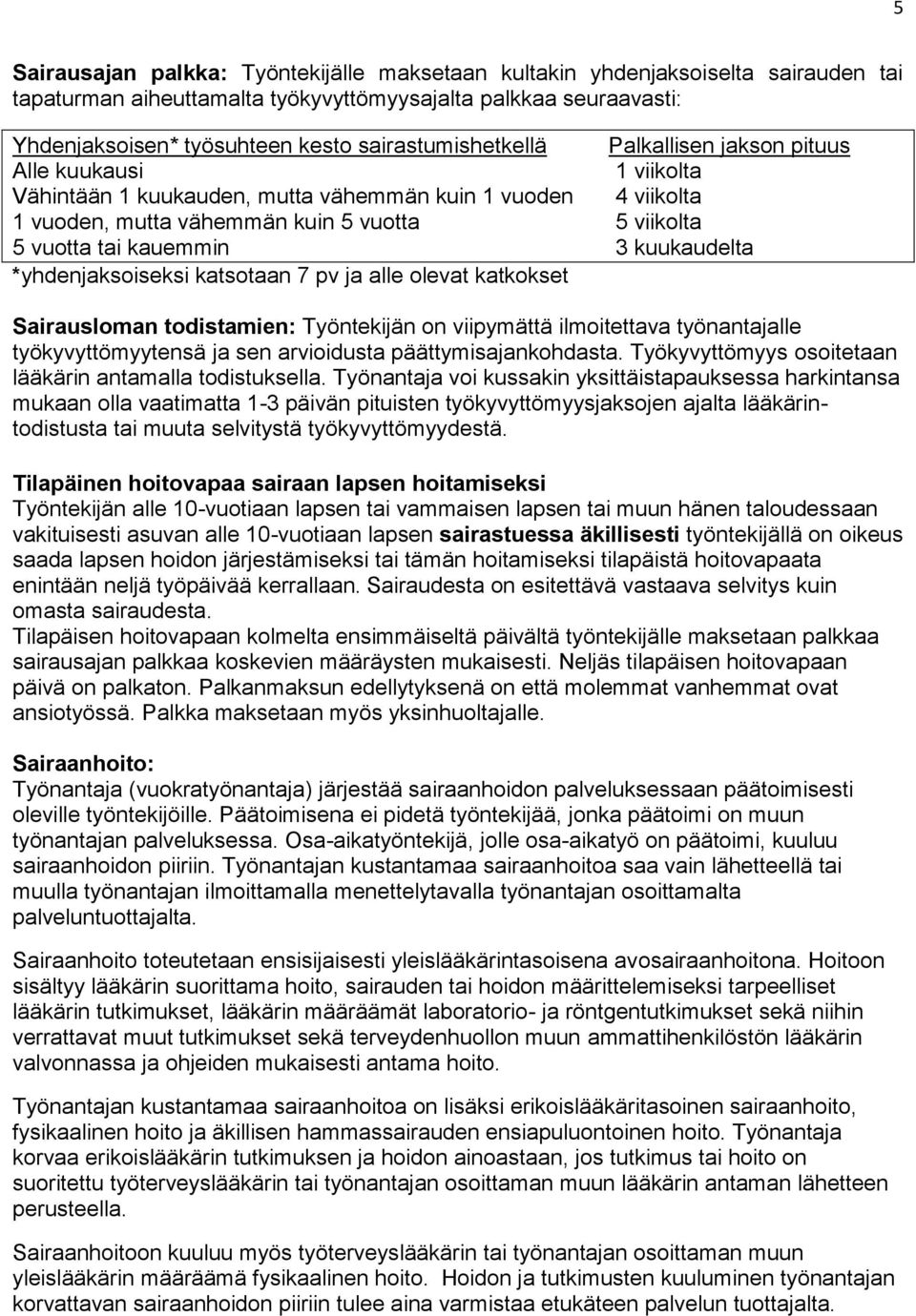 kauemmin 3 kuukaudelta *yhdenjaksoiseksi katsotaan 7 pv ja alle olevat katkokset Sairausloman todistamien: Työntekijän on viipymättä ilmoitettava työnantajalle työkyvyttömyytensä ja sen arvioidusta