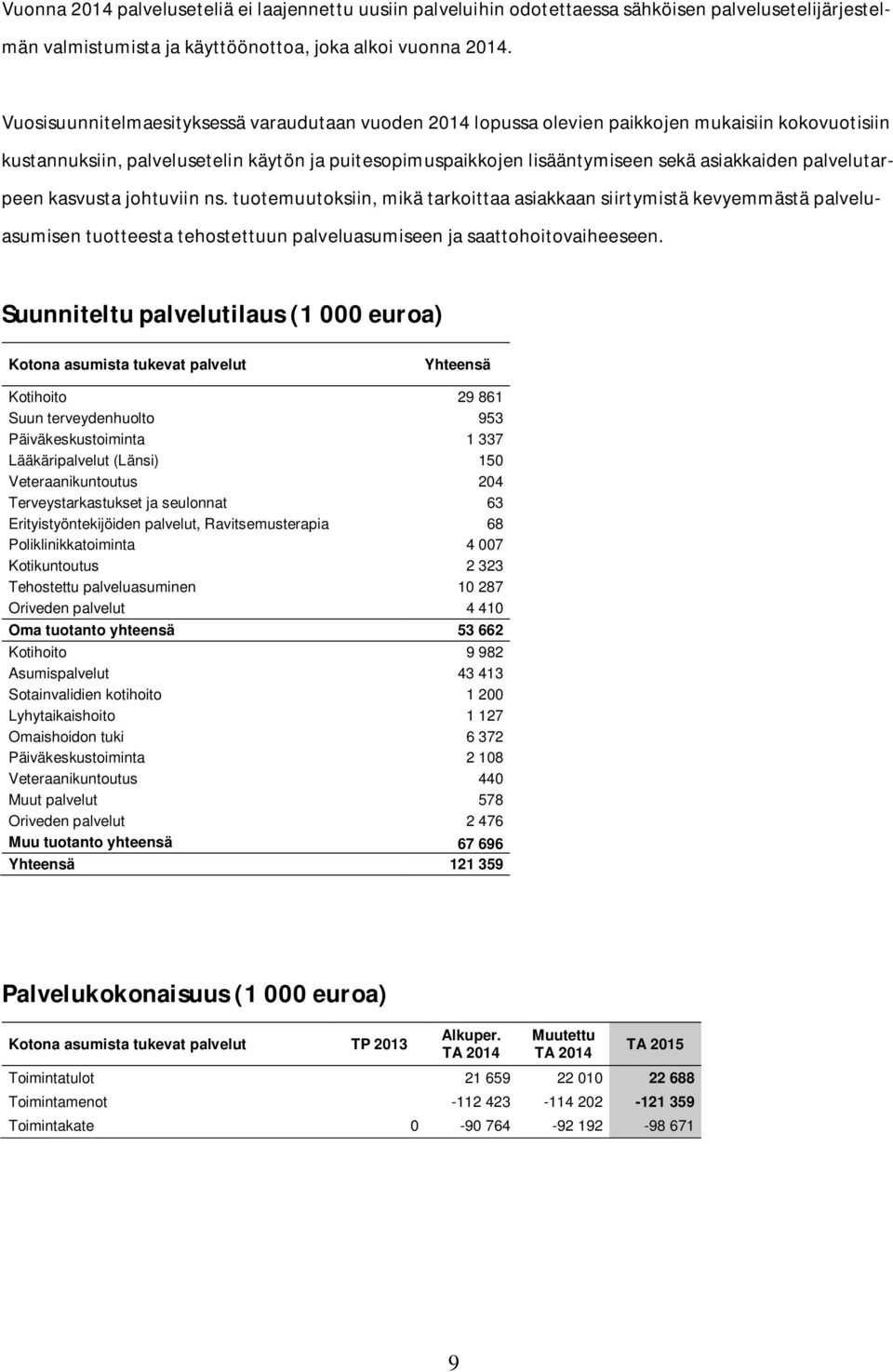 palvelutarpeen kasvusta johtuviin ns. tuotemuutoksiin, mikä tarkoittaa asiakkaan siirtymistä kevyemmästä palveluasumisen tuotteesta tehostettuun palveluasumiseen ja saattohoitovaiheeseen.