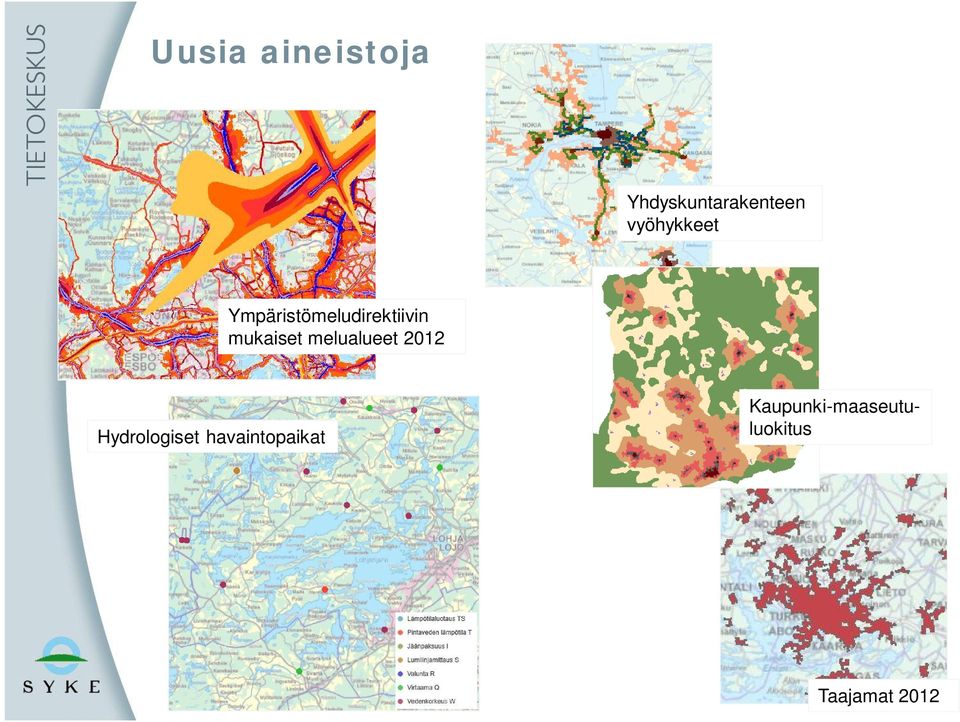 mukaiset melualueet 2012 Hydrologiset