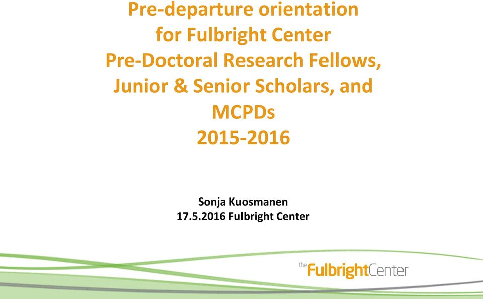 Junior & Senior Scholars, and MCPDs