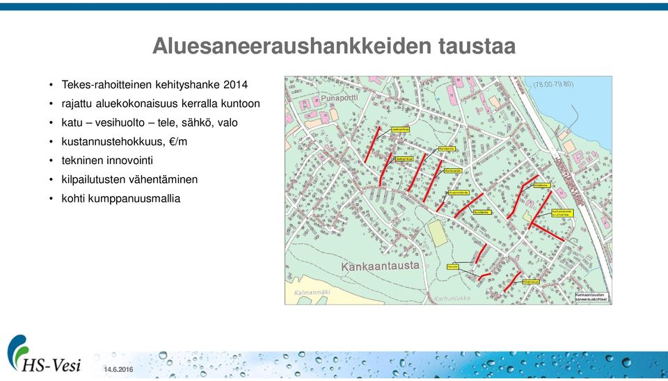 katu vesihuolto tele, sähkö, valo kustannustehokkuus, /m
