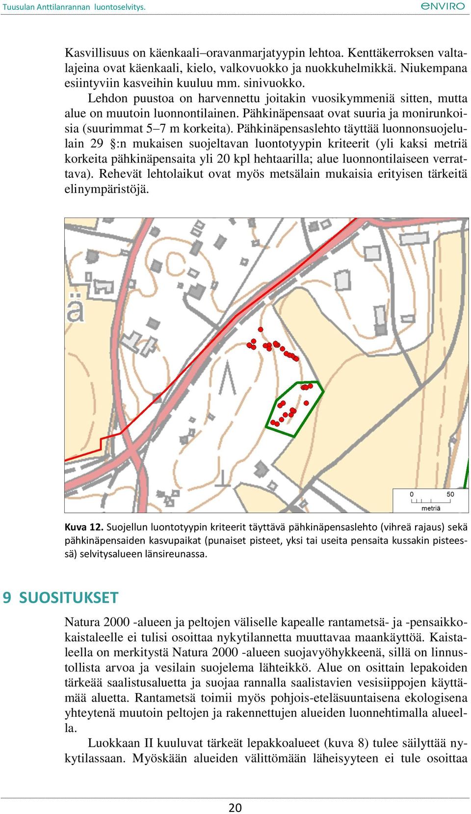 Pähkinäpensaslehto täyttää luonnonsuojelulain 29 :n mukaisen suojeltavan luontotyypin kriteerit (yli kaksi metriä korkeita pähkinäpensaita yli 20 kpl hehtaarilla; alue luonnontilaiseen verrattava).