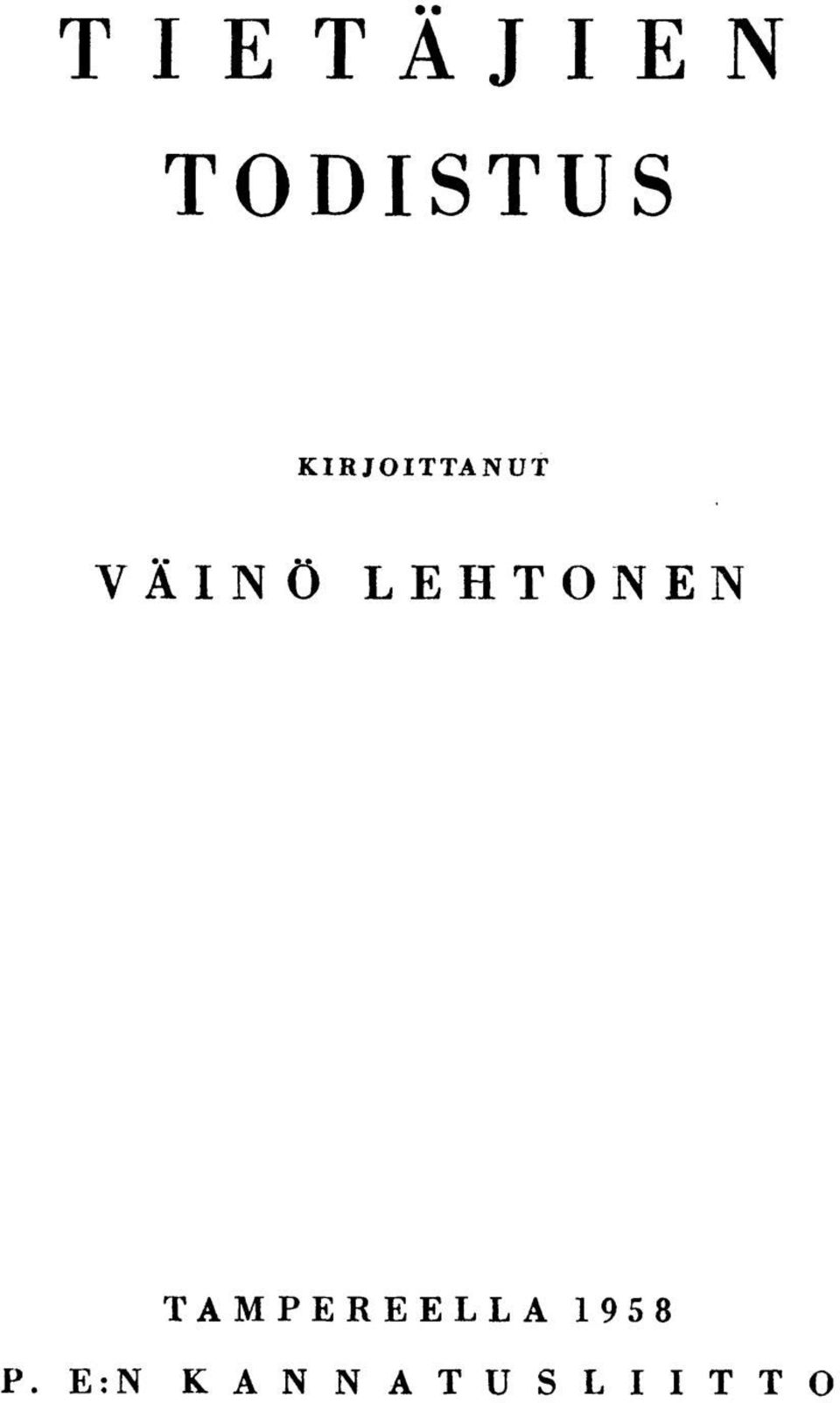 LEHTONEN TAMPEREELLA