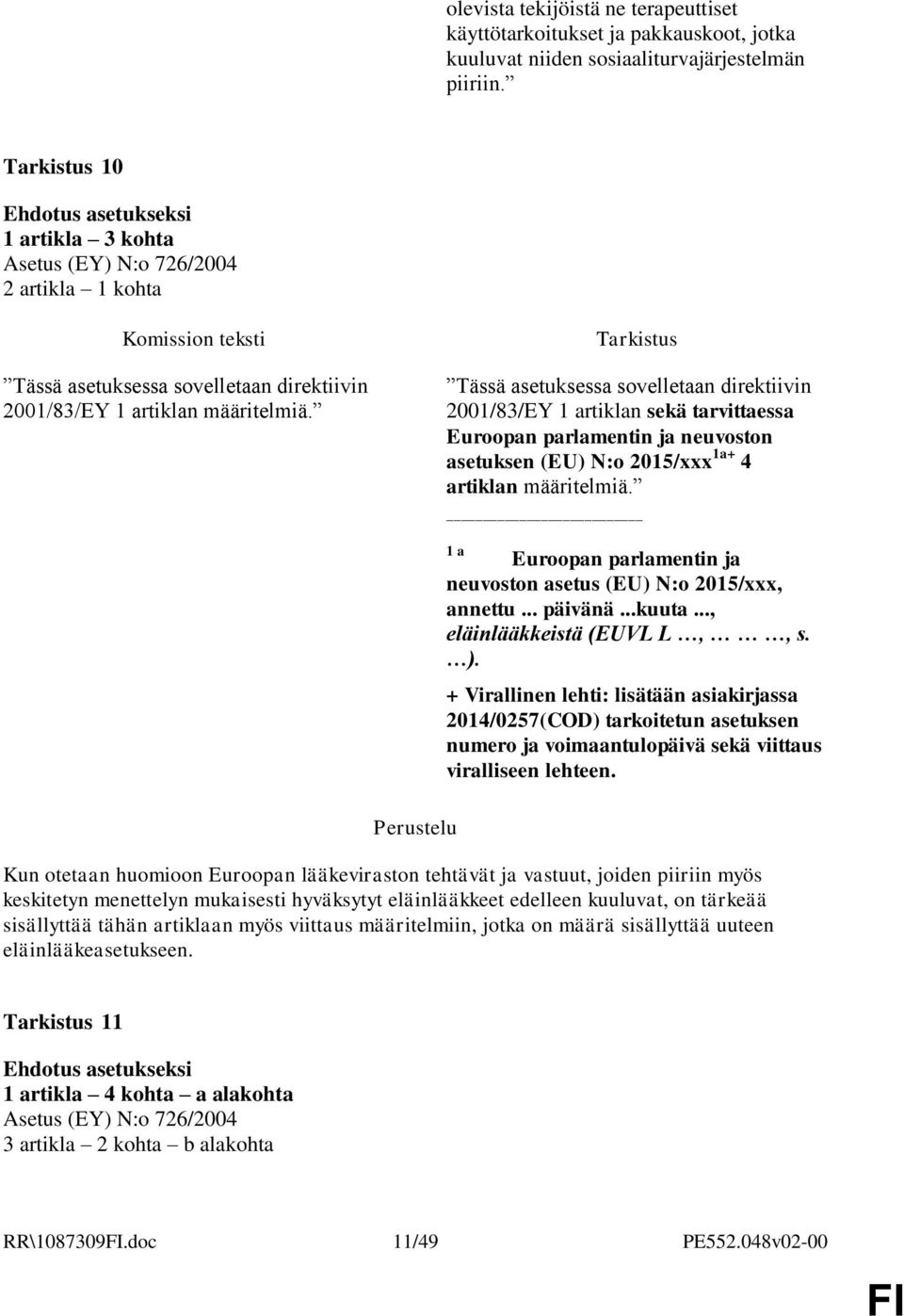 Tässä asetuksessa sovelletaan direktiivin 2001/83/EY 1 artiklan sekä tarvittaessa Euroopan parlamentin ja neuvoston asetuksen (EU) N:o 2015/xxx 1a+ 4 artiklan määritelmiä.