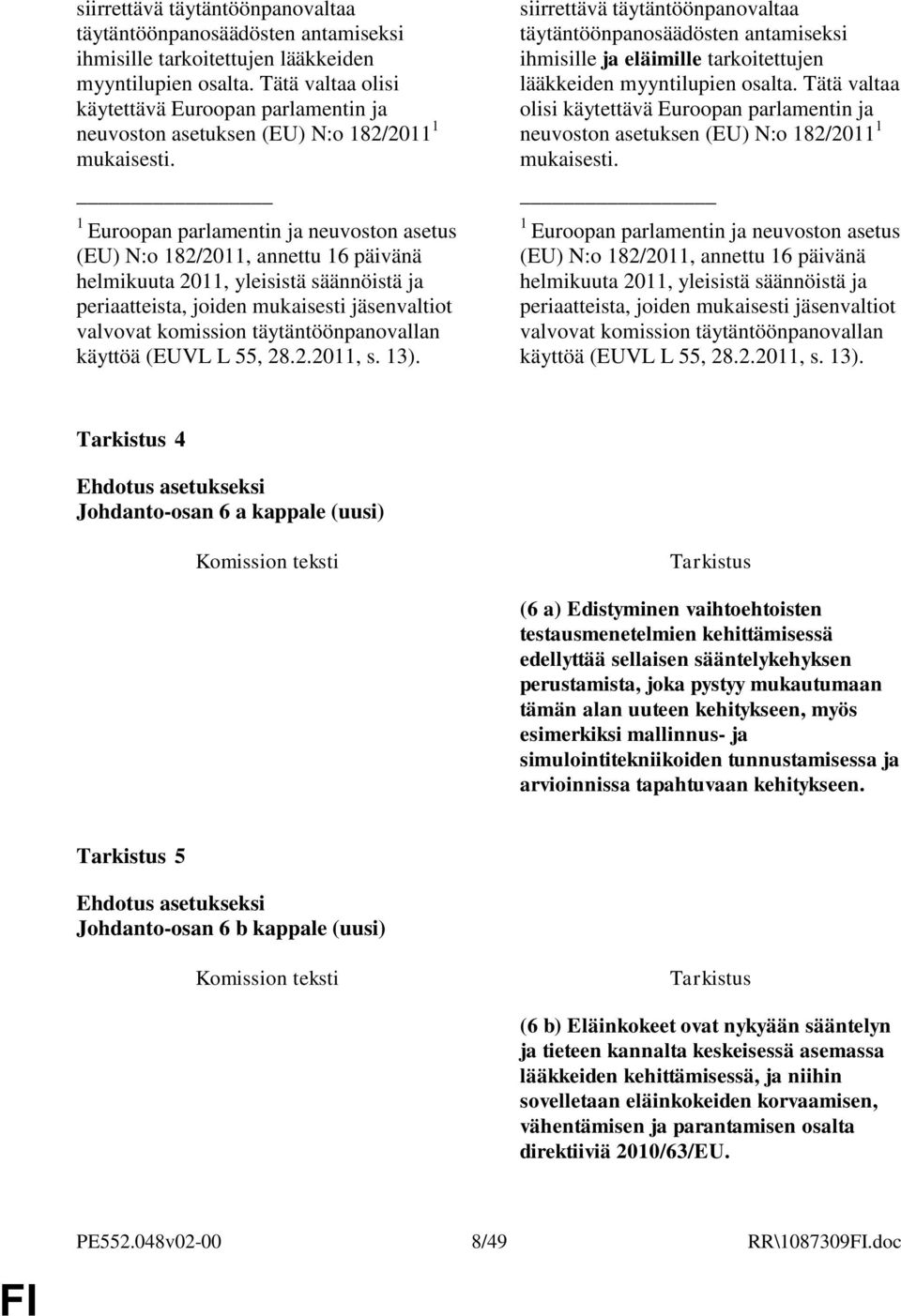 1 Euroopan parlamentin ja neuvoston asetus (EU) N:o 182/2011, annettu 16 päivänä helmikuuta 2011, yleisistä säännöistä ja periaatteista, joiden mukaisesti jäsenvaltiot valvovat komission