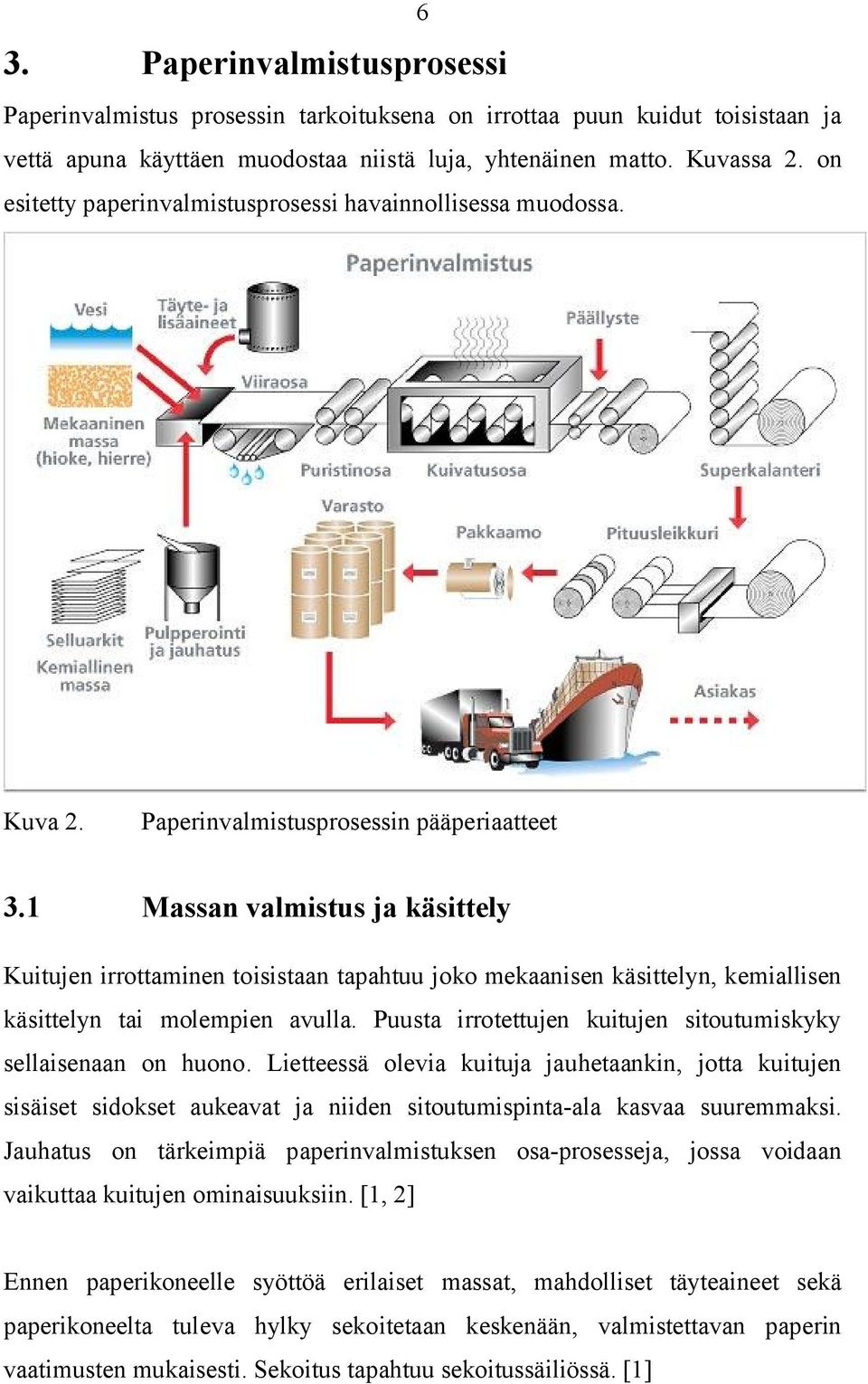1 Massan valmistus ja käsittely Kuitujen irrottaminen toisistaan tapahtuu joko mekaanisen käsittelyn, kemiallisen käsittelyn tai molempien avulla.