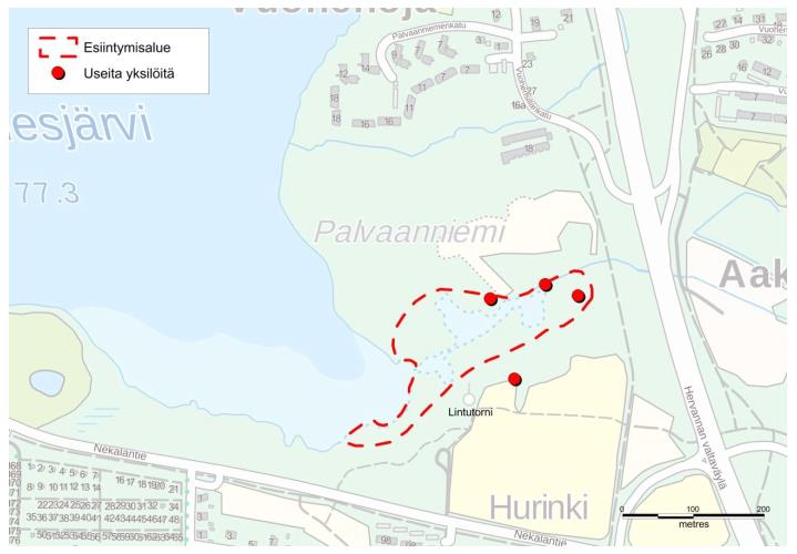 Raportti 12 (36) Kuva 6. Yläkuva: Iidesjärven ja Vuohenojan sijainti 2. Keskikuva: Iidesjärven lajisto 1.