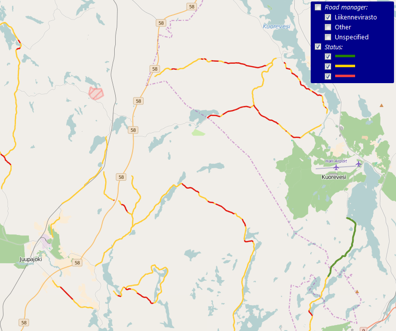 Kelirikon tunnistaminen ja tiedottaminen - pilotti (2016) Sorateiden kantavuuden reaaliaikainen mittaus Postin autoilla Pirkanmaalla (mittausanturit, kamerat, näppäimistö kuljettajan havaintojen