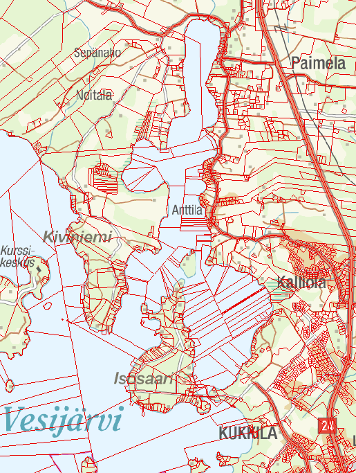 Vesijärven Paimelanlahti ja Vähäselkä Noin 700 ha:n alueella vesialuetta sisältäviä kiinteistöjä