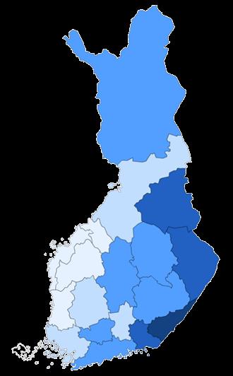 %) 33 (94 %) Kanta-Häme 91 / 89 48 (53 %) 68 (76 %) Keski-Pohjanmaa 58 / 55 21 (36 %) 47 (85 %) Keski-Suomi 126 / 119 68 (54 %) 76 (64 %) Kymenlaakso 88 / 86 57 (65 %) 71 (83 %) Lappi 108 / 106 57