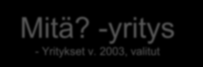 Mitä? -yritys - Yritykset v.