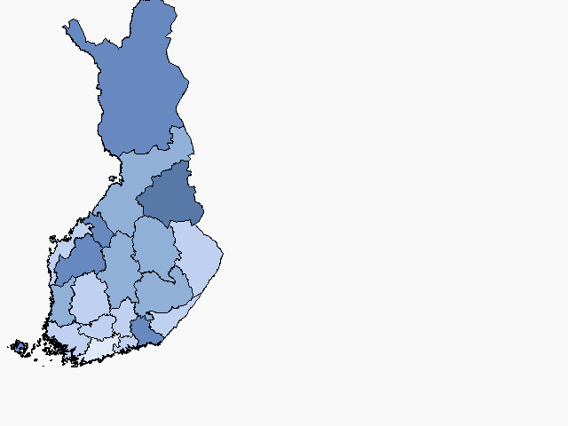 Omaishoidon tuen kattavuus Omaishoidon tuen asiakkaat/1000 asukasta maakunnittain