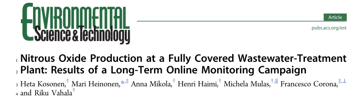 GHG emission studies from advanced nutrient removal processes Comprehensive inventory of N 2