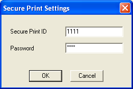 Asiakirjojen tulostaminen 4 3 Anna luottamuksellisen asiakirjan ID ja salasana ja napsauta sitten [OK]. 4 Määritä muut haluamasi tulostusasetukset. 5 Klikkaa [OK].