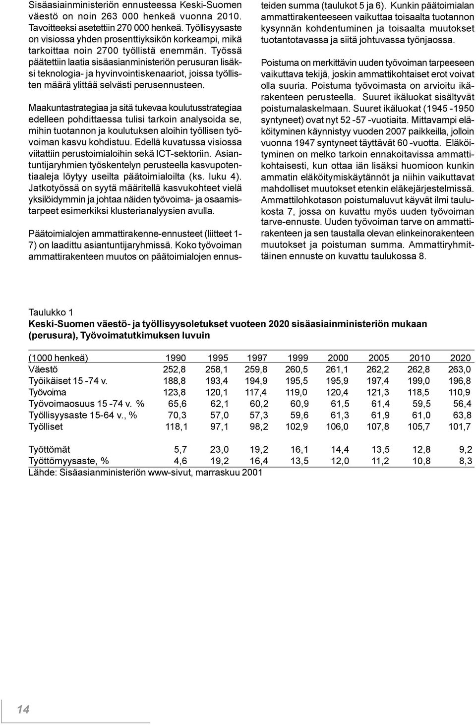 Maakuntastrategiaa ja sitä tukevaa koulutusstrategiaa edelleen pohdittaessa tulisi tarkoin analysoida se, mihin tuotannon ja koulutuksen aloihin työllisen työvoiman kasvu kohdistuu Edellä kuvatussa