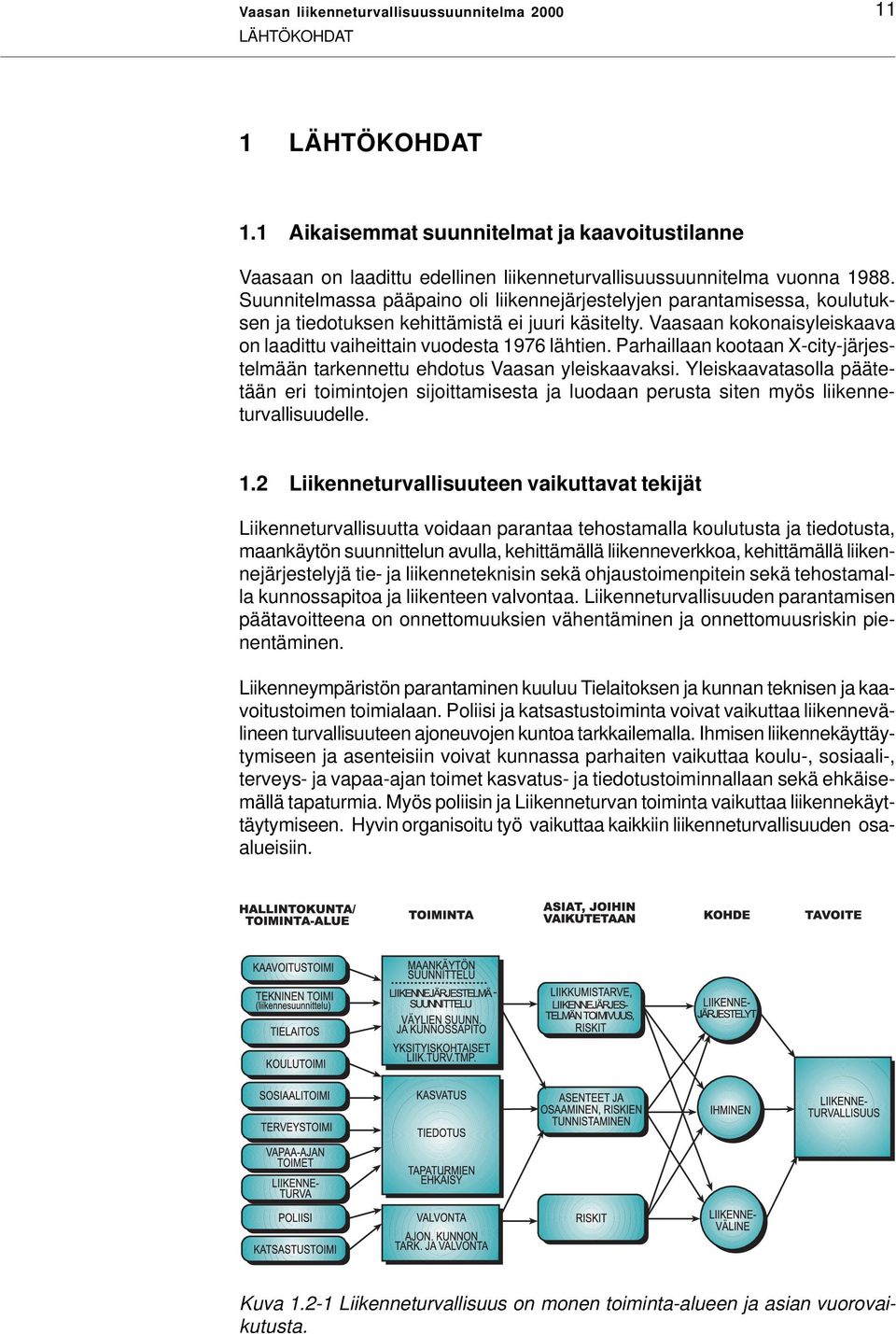 Parhaillaan kootaan X-city-järjestelmään tarkennettu ehdotus Vaasan yleiskaavaksi. Yleiskaavatasolla päätetään eri toimintojen sijoittamisesta ja luodaan perusta siten myös liikenneturvallisuudelle.