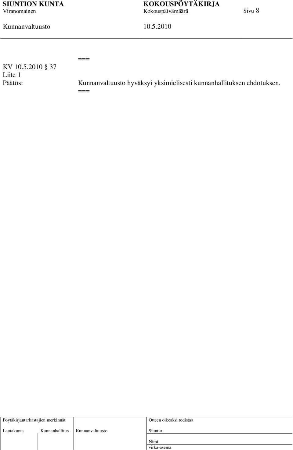 kunnanhallituksen